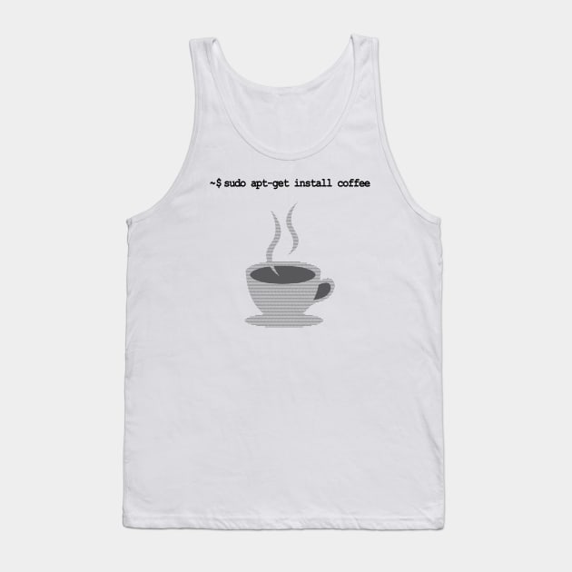 sudo apt-get install coffee Funny Linux Command Tank Top by alltheprints